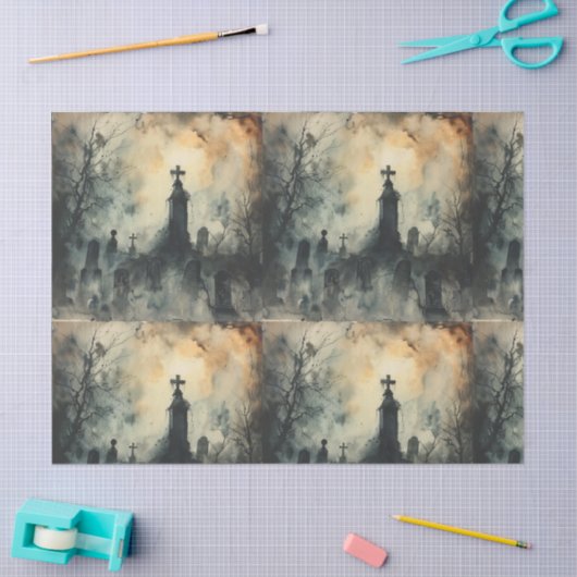  gotische begraafplaats decoupage tissuepapier (Craft)