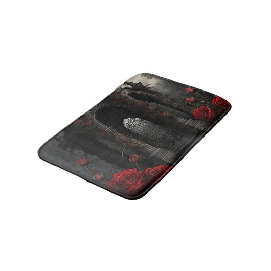 Gotische begraafplaats Gazebo met rode rozen bij n Badmat (Gekanteld)