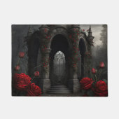 Gotische begraafplaats Gazebo met rode rozen bij n Deurmat (Voorkant)
