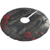 Gotische begraafplaats Gazebo met rode rozen bij n Kerstboom Rok (Gekanteld)