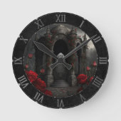 Gotische begraafplaats Gazebo met rode rozen bij n Ronde Klok (Voorkant)