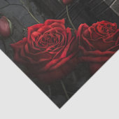 Gotische begraafplaats Gazebo met rode rozen bij n Tissuepapier (Detail)