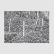 Gotische begraafplaats kruist zwart-witte Vintage