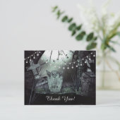 Gotische begraafplaats met betoverende lichten Dan Briefkaart (Staand voorkant)