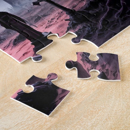 Gotische begraafplaats onder volle maan legpuzzel (Zijkant)