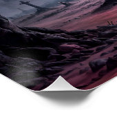 Gotische begraafplaats onder volle maan perfect poster (Hoek)