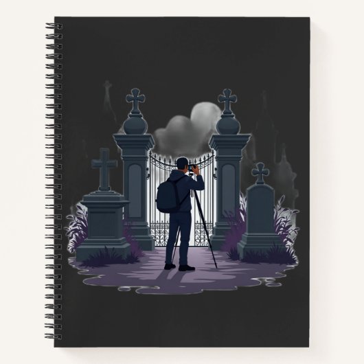 Gotische begraafplaats poort silhouet notitieboek (Voorkant)