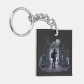Gotische begraafplaats poort silhouet sleutelhanger (Voorkant Links)