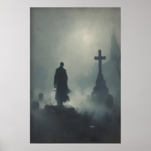 Gotische Begraafplaats Printbare Kunst Donkere Aca Poster