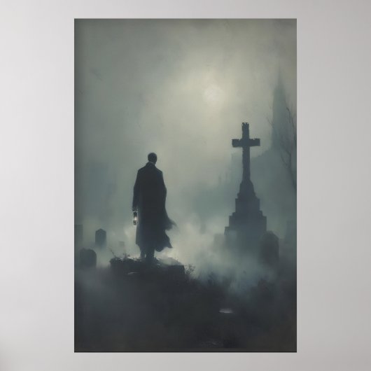 Gotische Begraafplaats Printbare Kunst Donkere Aca Poster (Voorkant)