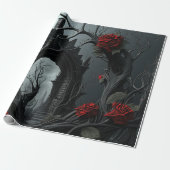 Gotische begraafplaats rozentuin cadeaupapier (Uitgerold)