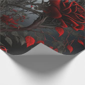 Gotische begraafplaats rozentuin cadeaupapier (Hoek)