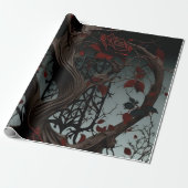 Gotische begraafplaats rozentuin cadeaupapier (Uitgerold)