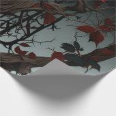Gotische begraafplaats rozentuin cadeaupapier (Hoek)