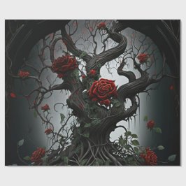 Gotische begraafplaats rozentuin cadeaupapier