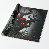 Gotische begraafplaats rozentuin cadeaupapier (Uitgerold)