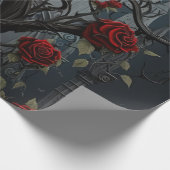Gotische begraafplaats rozentuin cadeaupapier (Hoek)