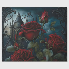 Gotische begraafplaats rozentuin cadeaupapier