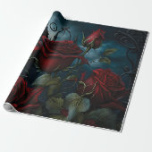 Gotische begraafplaats rozentuin cadeaupapier (Uitgerold)
