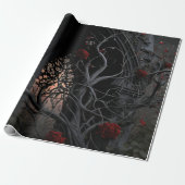 Gotische begraafplaats rozentuin cadeaupapier (Uitgerold)