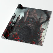Gotische begraafplaats rozentuin cadeaupapier (Uitgerold)