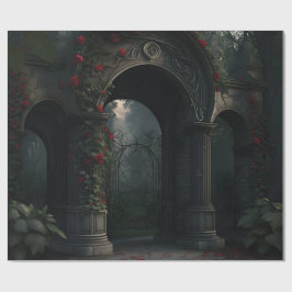 Gotische begraafplaats rozentuin cadeaupapier