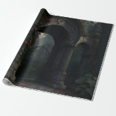 Gotische begraafplaats rozentuin cadeaupapier (Uitgerold)
