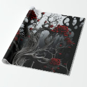 Gotische begraafplaats rozentuin cadeaupapier (Uitgerold)