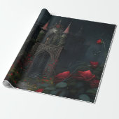 Gotische begraafplaats rozentuin cadeaupapier (Uitgerold)