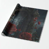 Gotische begraafplaats rozentuin cadeaupapier (Uitgerold)