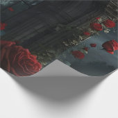Gotische begraafplaats rozentuin cadeaupapier (Hoek)