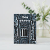 Gotische begraafplaats scène Vrolijk Kerstfeest Feestdagenkaart (Staand voorkant)