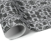 Gotische begraafplaats zwart Rozen Pattern Cadeaupapier (Rol Hoek)