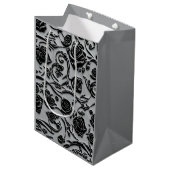 Gotische begraafplaats zwart Rozen Pattern Medium Cadeauzakje (Voorkant Gekanteld)