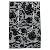 Gotische begraafplaats zwart Rozen Pattern Medium Cadeauzakje (Achterkant)