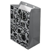 Gotische begraafplaats zwart Rozen Pattern Medium Cadeauzakje (Achterkant Gekanteld)