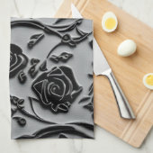 Gotische begraafplaats zwart Rozen Pattern Theedoek (Quarter Fold)