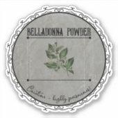  Gotische Belladonna Potion Custom Halloween Sticker (Voorkant)