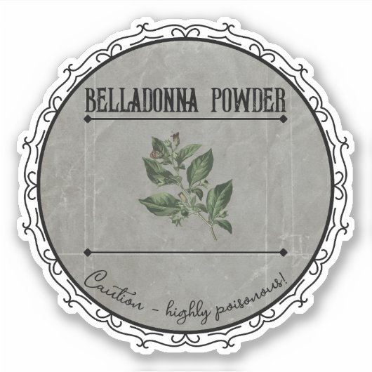  Gotische Belladonna Potion Custom Halloween Sticker (Voorkant)