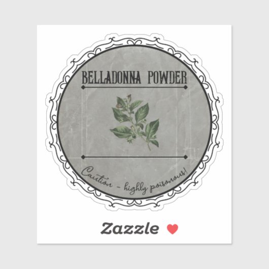  Gotische Belladonna Potion Custom Halloween Sticker (Vel)
