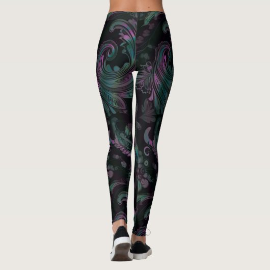 Gotische Benzine Paisley Leggings (Achterkant)