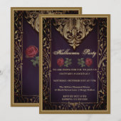 Gotische bibliotheek Halloween Party uitnodiging (Voorkant / Achterkant)