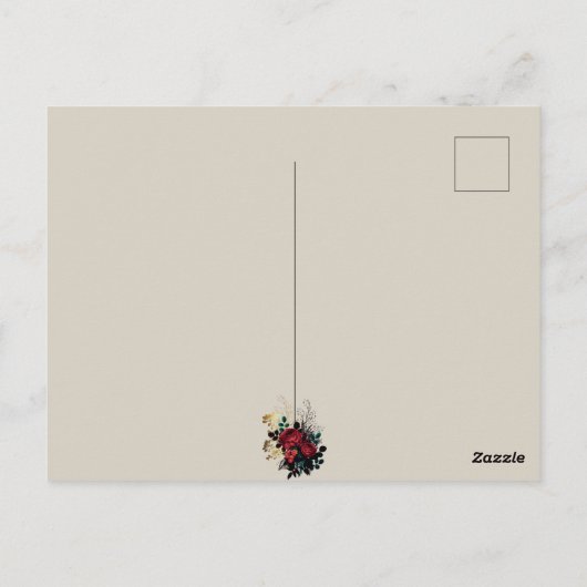 Gotische bij & Rozen Briefkaart (Achterkant)