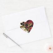 Gotische bij & Rozen Hart Sticker (Envelop)