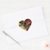 Gotische bij & Rozen Hart Sticker (Envelop)