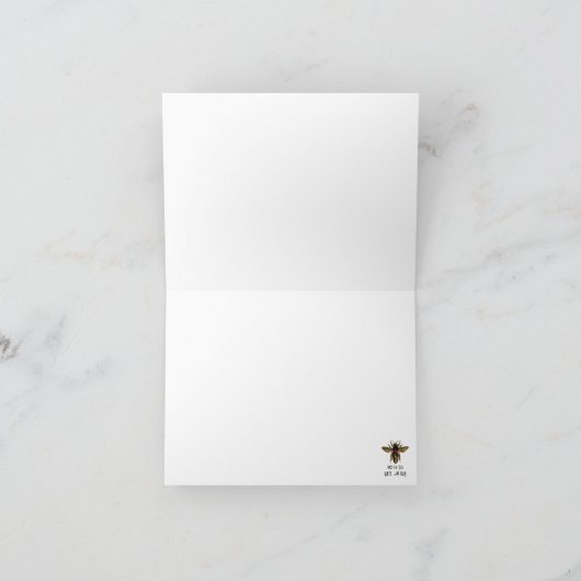 Gotische bij & Rozen Notitiekaartje (Binnen)