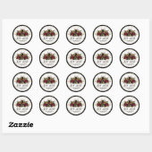 Gotische bij & Rozen Ronde Sticker (Vel)