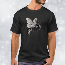 Gotische Bij Schedel Vleugels T-shirt