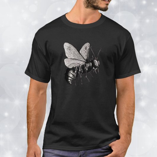 Gotische Bij Schedel Vleugels T-shirt