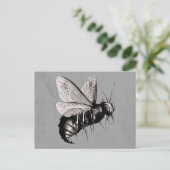 Gotische bijenschedel vleugels briefkaart (Staand voorkant)